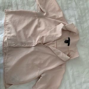 pink Button Down Crop top